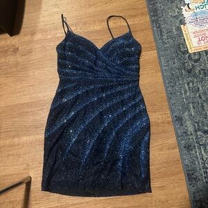 Elegant Blue Glitter Dress